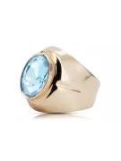 Ring Vintage Aquamarine Style Originálny vintage 14k Produkt s ružovým zlatom VRC296R